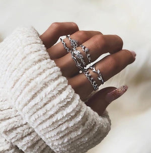 Chunky Boho Midi Ring Sets