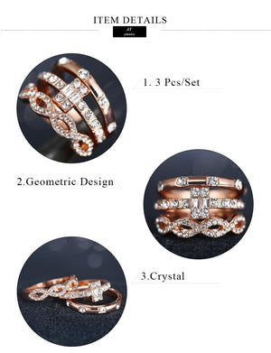 3Pcs/Set Engagement Rings