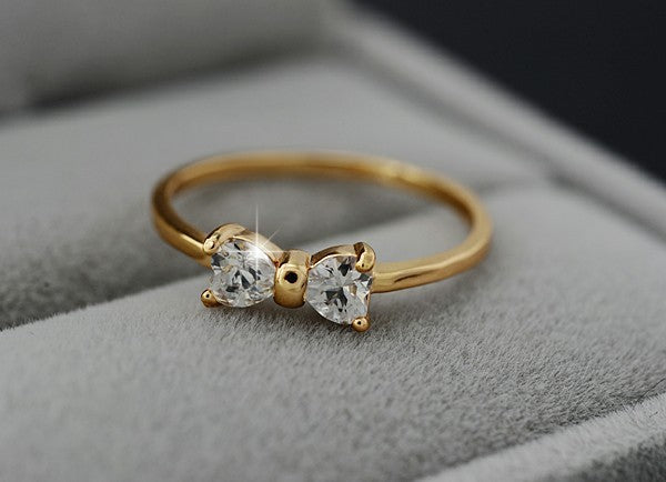 Gold Color Finger Bow Ring