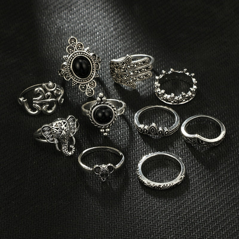 Chunky Boho Midi Ring Sets