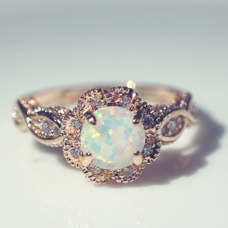 Opal Rose Gold Ring