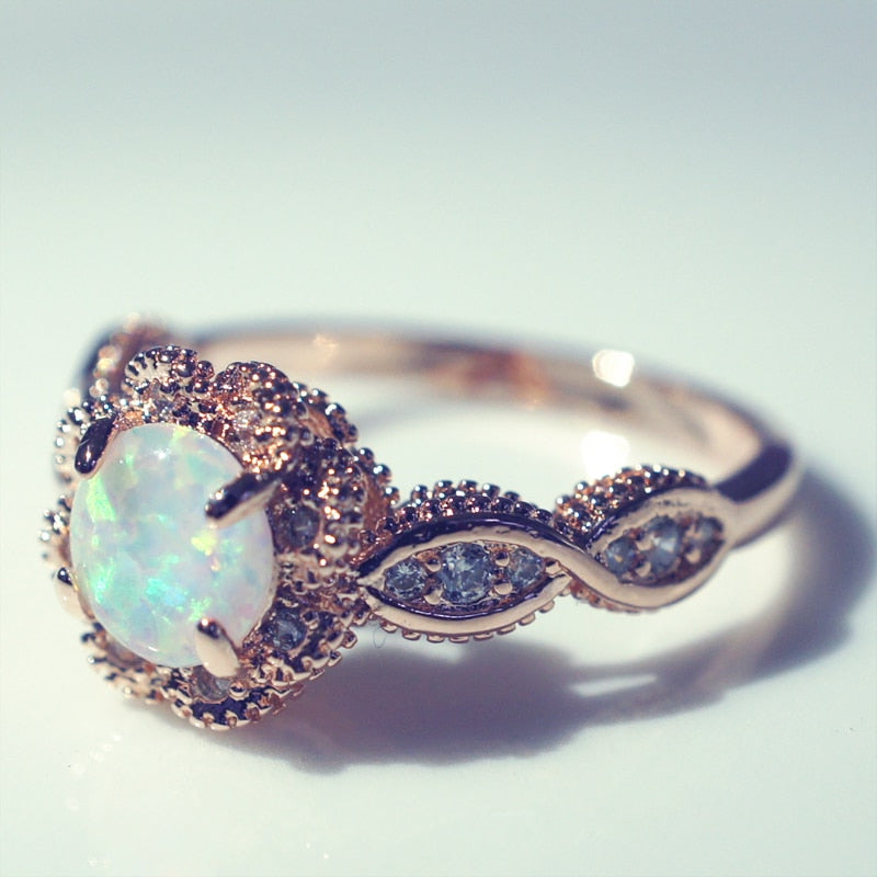 Opal Rose Gold Ring