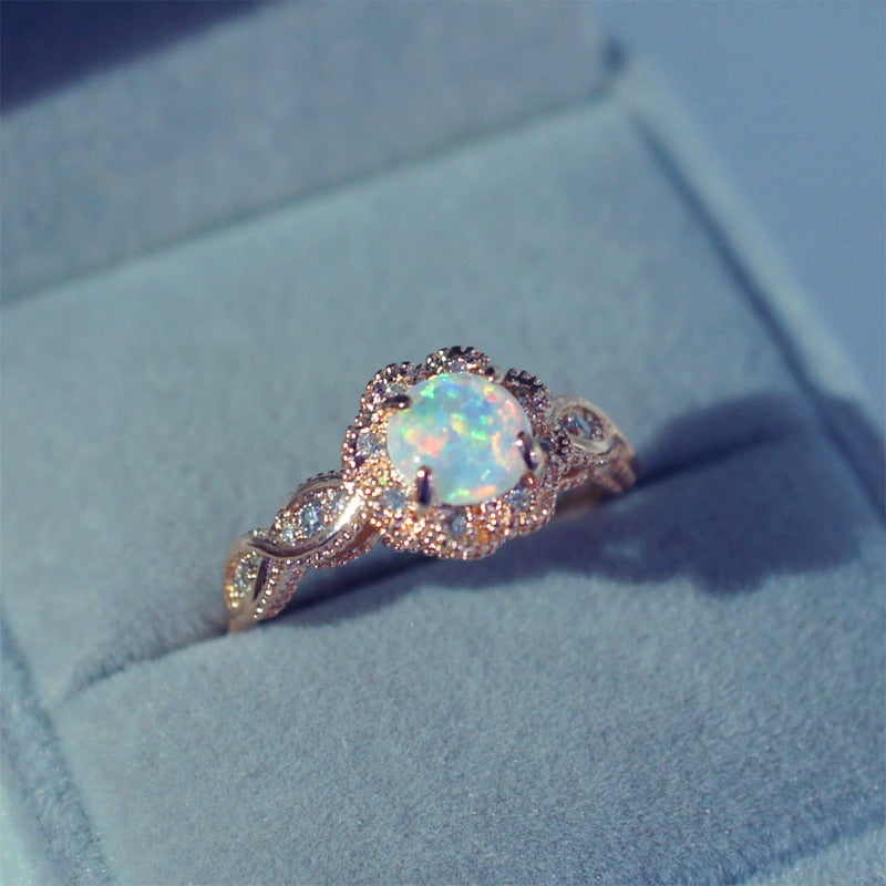 Opal Rose Gold Ring