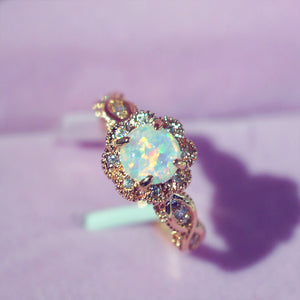 Opal Rose Gold Ring