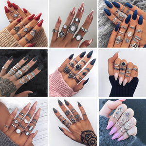 Chunky Boho Midi Ring Sets