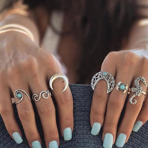 Chunky Boho Midi Ring Sets