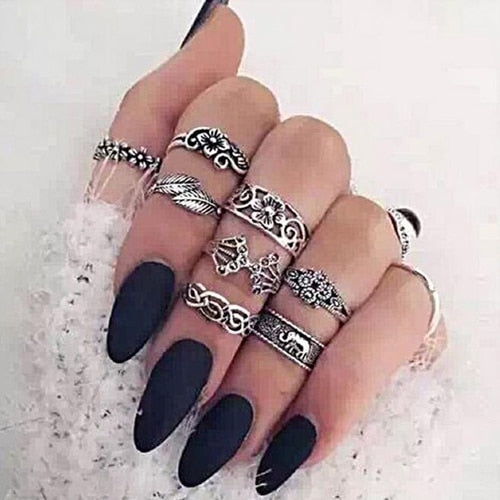 Chunky Boho Midi Ring Sets