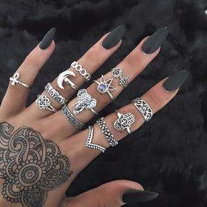 Chunky Boho Midi Ring Sets