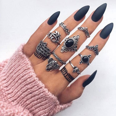 Chunky Boho Midi Ring Sets