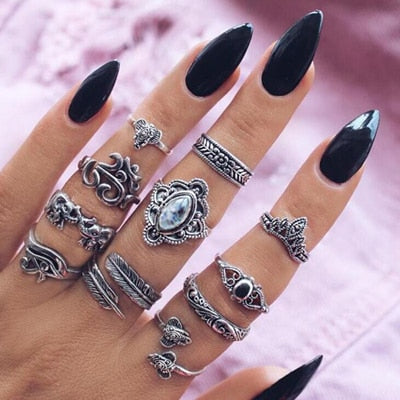 Chunky Boho Midi Ring Sets