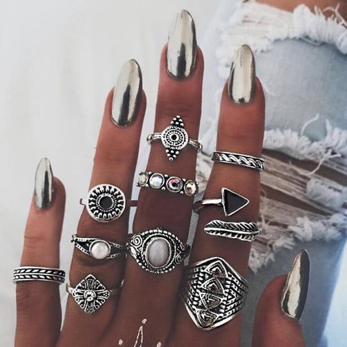 Chunky Boho Midi Ring Sets