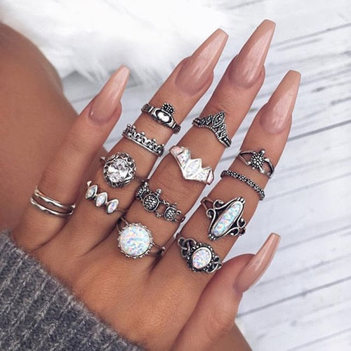 Chunky Boho Midi Ring Sets