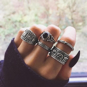 Chunky Boho Midi Ring Sets