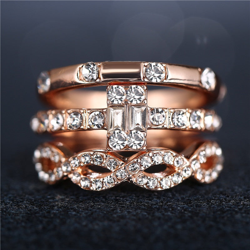 3Pcs/Set Engagement Rings