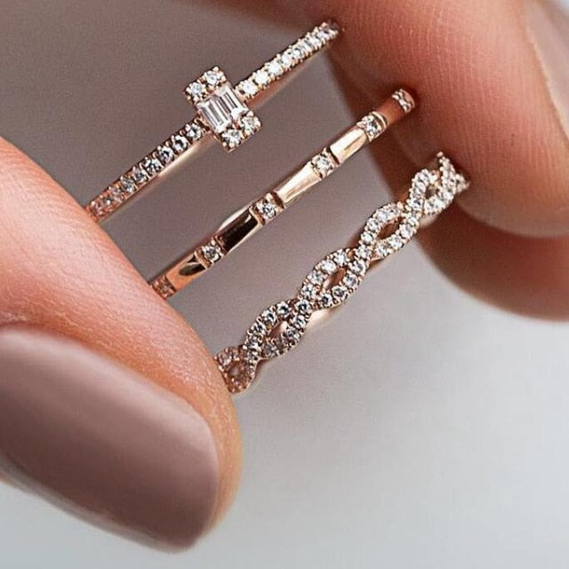 3Pcs/Set Engagement Rings