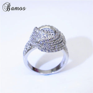 Gorgeous Hollow White CZ Ring