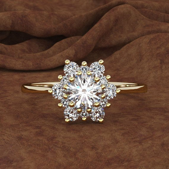 Luxury Female Snowflake Ring