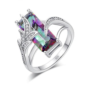 Mystic Topaz Silver Plated Ring