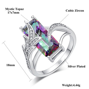 Mystic Topaz Silver Plated Ring